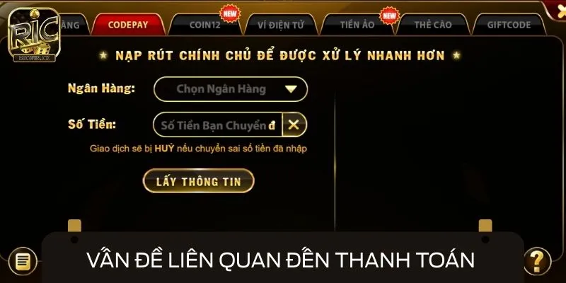 Vấn đề liên quan đến thanh toán tài chính